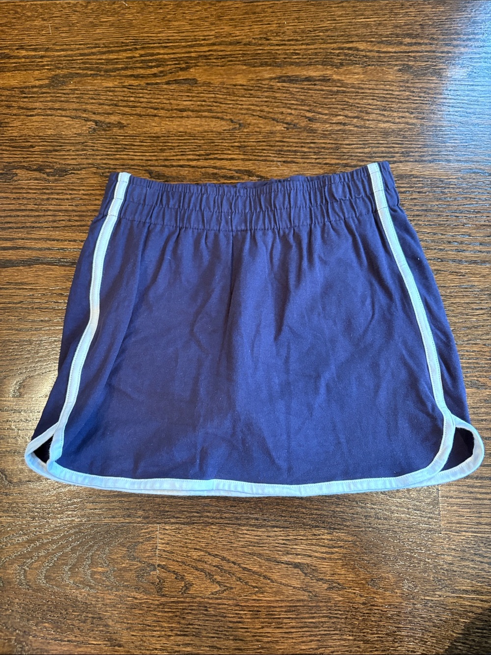 Girls Navy Athletic Skort with Light Blue Trim